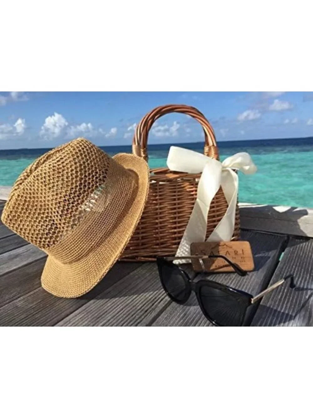 Handwoven Wicker Handbag, Rectangular Straw Tote Purse for Beach & Everyday Use